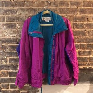 Vintage 90s Columbia Jacket pink and teal size XL